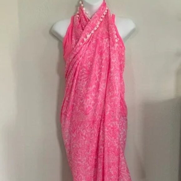 Lilly Pullitzer x Target See Ya Later Pom Pom Scarf - Picture 1 of 9